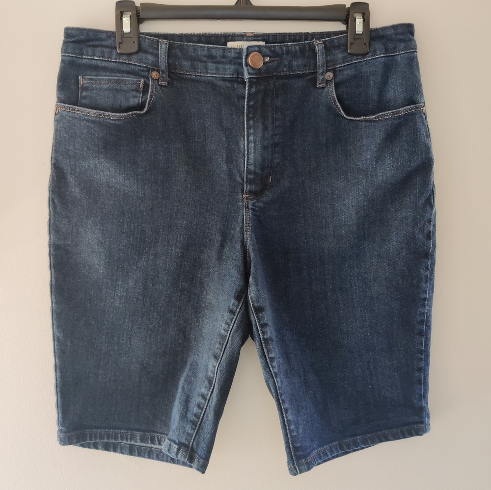 Coldwater Creek Dark Blue Denim Jean Shorts Size 12
